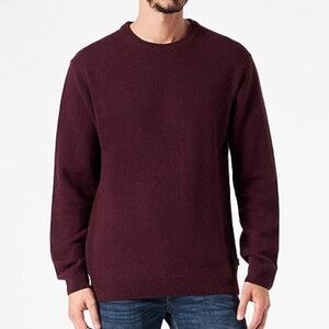 CASUAL FRIDAY NWT Karl Wool Crew Neck Preppy Burgundy Red Pullover Sweater Sz L